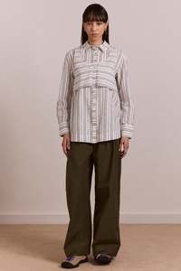 Womens Tops Shirts: Damson Madder Valeria Double Shirt - Caraway