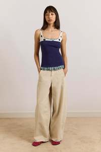 Womens Tops Shirts: Damson Madder Idelle Jersey Top - Navy