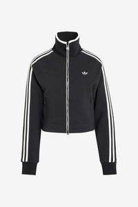 Womens Sweats Hoodies: Adidas Firebird Tracktop - Black / Core White