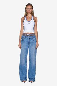 Sale: Ksubi Sott Idol Racer Tank - White Blue