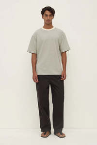Mens Sale: Assembly Malone Stripe Tee - Black/Cream