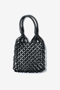 La Tribe Small Flower Tote - Black