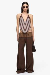 Womens Tops Shirts: Bec & Bridge Evely Halter Top - Geo Print