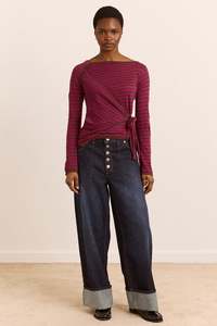 Damson Madder Hannie Tie Jumper - Stripe
