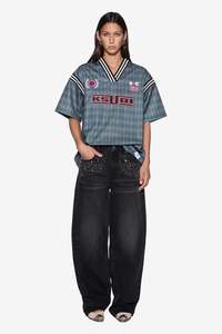 Womens Sweats Hoodies: Ksubi Union Jersey - Hunter Plaid