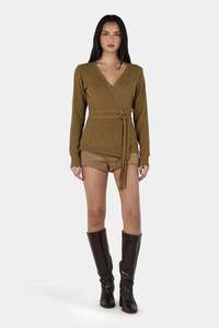 Ownley Valerie Knit Cardigan - Khaki