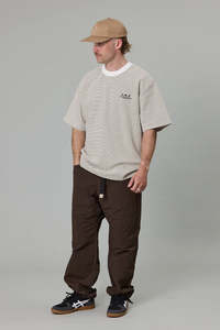 Just Another Fisherman Heavy Shore Tee - Off White Stripe