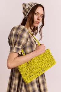 Damson Madder Sophie Ruffle Bag - Chartreuse