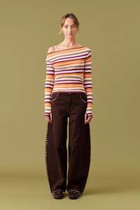 Ruby: Ruby Emma Knit LS - Berry Ripple Stripe