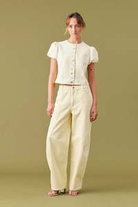Ruby Carolyn Puff Sleeve Blazer - Butter