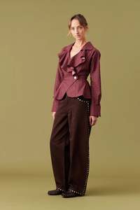 Ruby: Ruby Rita Ruffle Blouse - Plum
