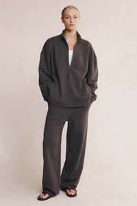 Womens Sweats Hoodies: Marle Joss Jumper - Charcoal