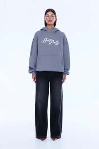 Womens Sweats Hoodies: Ena Pelly Cassive Oversized Hoodie - Grey