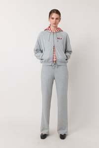 Womens Sweats Hoodies: Sylvester Collegiate Hoodie - Grey Marle
