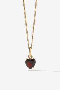 Meadowlark Heart Jewel Necklace - 23K Gold Thai Garnet