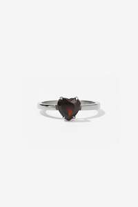 Meadowlark Heart Jewel Ring - Silver Thai Garnet
