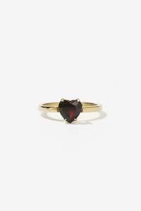 Meadowlark Heart Jewel Ring - Gold Thai Garnet