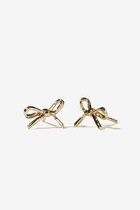 Meadowlark Bow Stud Earrings Small - 23K Gold