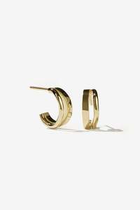 Earrings: Meadowlark Bliss Hoops Small - 23K Gold