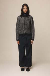Marle Oscar Zip Up - Black / Greige