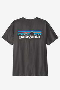 Mens Tshirts: Patagonia P-6 Logo T-Shirt - Ink Black
