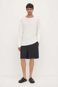 Mens Shorts: Assembly Finley Linen Short - True Navy