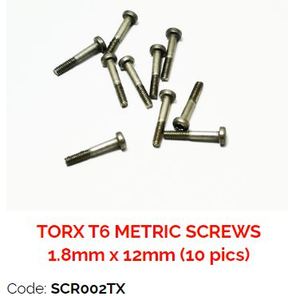 Thunderslot SCR002TX Torx T6 Metric Screws 1.8x12mm - NZ Slot Cars