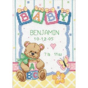 Baby Blocks Birth Record Cross Stitch Kit by Dimensions