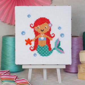 Cross Stitch Kits And Patterns: Mermaid Junior Cross Stitch Kit by Caterpillar Cross Stitch