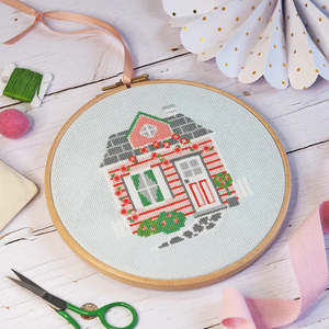 Cross Stitch Kits And Patterns: Mulberry Cottage Cross Stitch Kit by Caterpillar Cross Stitch