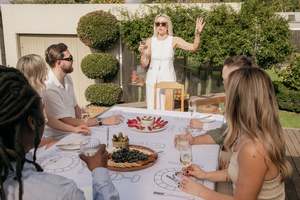 Tablecloth Hire For Your Special Event: HIRE - White Soirée 100% Linen Embroidered Tablecloth