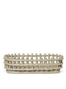 Pots 1: Ceramic Basket Oval - Cashmere