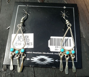 Products: Sterling Silver and Turquoise Hook Earrings