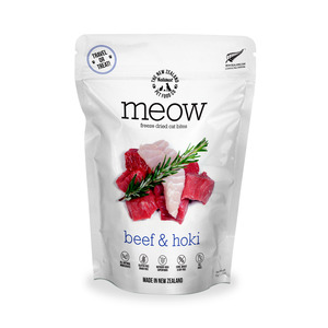 The New Zealand Natural Pet Food Co: Meow | Freeze Dried Cat Bites Beef & Hoki