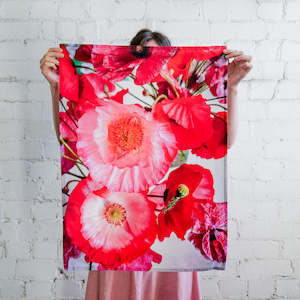 Kitchen Pantry: Small Acorns Tea Towel | Magenta Poppies