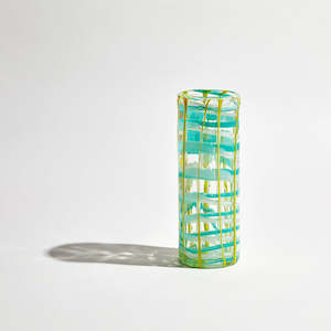 Ben David by KAS | Marcus Check Glass Vase | Citrus