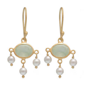 Rubyteva Prehnite Bapu Earrings