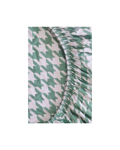 Fitted Sheet - Green Houndstooth