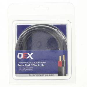 Trailer Parts Couplings Lights Axles More: Acx0806-5Bl - Oex 3Mm Twin Core Automotive Cable, Red / Black, With Black Sheath - 5M Blister Pack