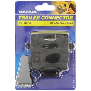 Trailer Parts Couplings Lights Axles More: 82072Bl - Narva Trailer Socket 12 Pin Flat, Plastic (Female)