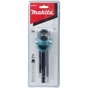 Makita 9 Piece Assorted Metric Hex Key Wrench Set - B-65894