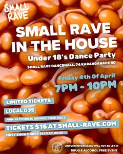 Events: *POSTPONED* SMALL RAVE IN THE HOUSE - UNDER 18'S DANCE PARTY