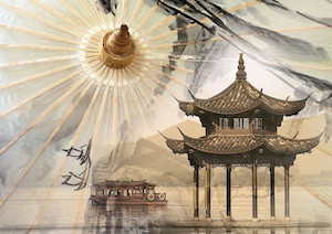 Chinese Xihu lake in Hangzhou Smart Art Design