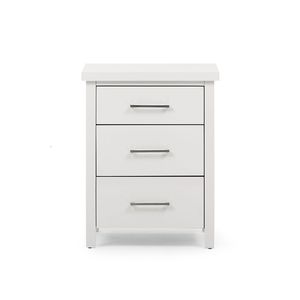 Master 3 Drawer White Bedside