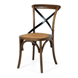 Dining Room: Villa X Back Chair Deep Oak Rattan Seat