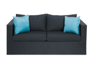 Outdoor Furniture: Mode 2 Seater Mocha Wicker/Black Cushions