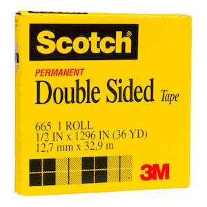 Tapes Adhesives: 3M Scotch Double Sided Tape 665 12.7mm x 3Boxed refill roll