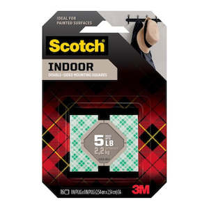 Tapes Adhesives: 3M Scotch Mounting Squares 111/DC Indoor Permanent 25mm Pk/16