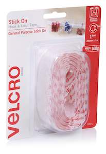 VELCRO® Sticky Back Tape-Hook&Loop 1mrollscd.White