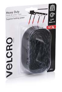 VELCRO® Stick On Hk & Lp-Heavy Duty 25mm X 1m Black